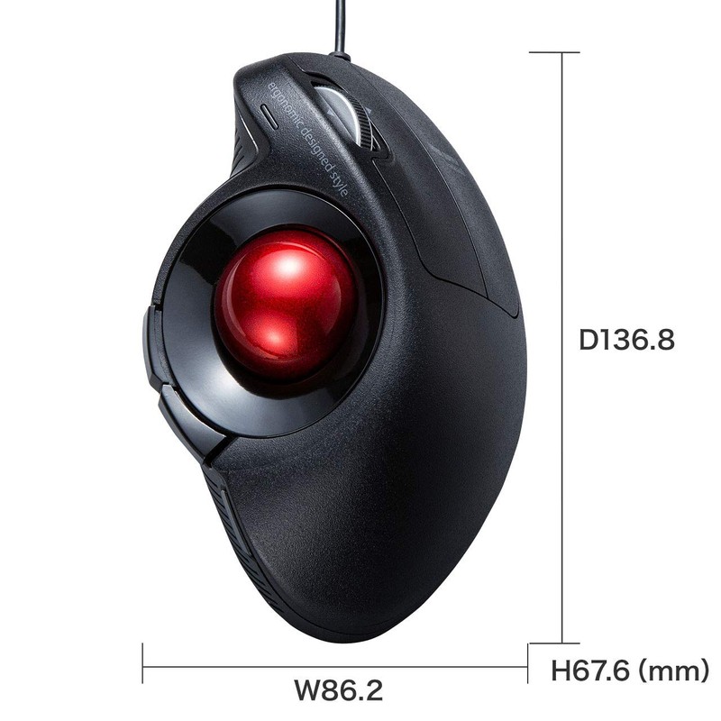Sanwa Supply MA-TB177BK Wired Ergo Trackball