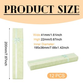 Craftdady 12 Pack Necklace Pendant Jewelry Boxes 7.87 x 1.61 x 0.87 Inch Pale Green Rectangle Cardboard Paper Present Boxes Present Packing Case for Festival Birthday Wedding Jewelry Display