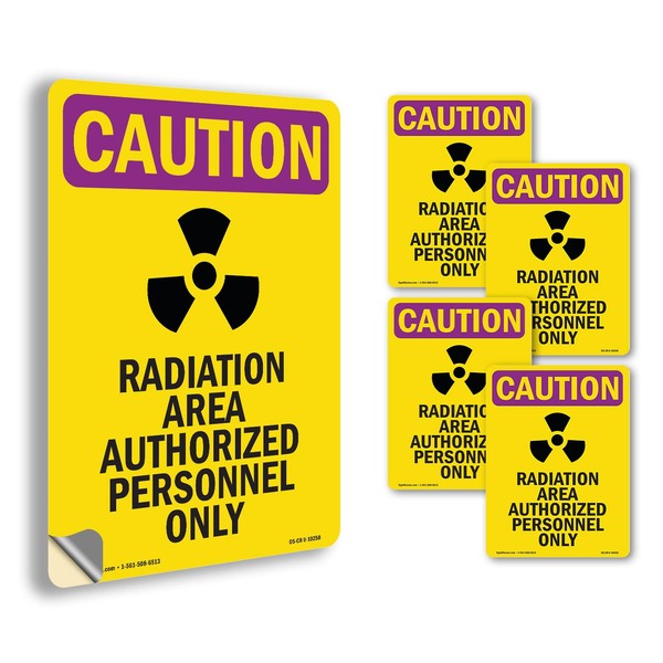 Radiation Area Authorized With Symbol OSHA Caution Radiation Vinyl Decal