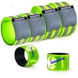 Xeiophoy Reflective Band for Night Running Walking, 6 PCS Premium Reflective Bands for Arm/Wrist/Ankle/Leg, High Visibility Reflective Running Gear Adjustable for Men and Women