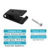 heneng 10 Pack 2" Black Folding Coat Hook w/ Screws,