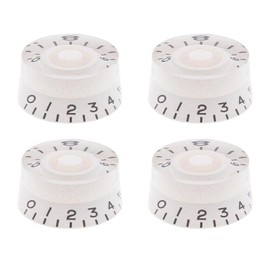 4 Pcs Control Knobs Speed Volume Tone Control Knobs 6mm Diameter for Electric Guitars Bass Replacement Part(White)