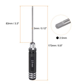 sourcing map 2pcs RC Hex Screwdriver 2.5mm Hexagon Screwdrivers Wrench RC Hex Driver Repair Tool for RC Models Car Helicopter Boat