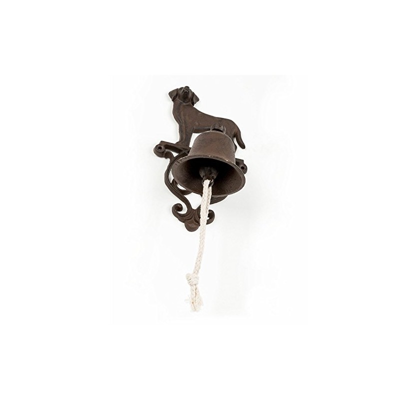 HOMESCAPES Cast Iron Doorbell with Dog Decoration and Wall Bracket