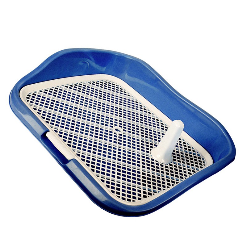 Dog Potty Tray with Raised Fences Removable Mesh Grid Pad