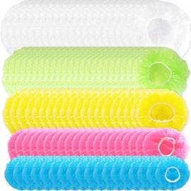 Pack of 100 Elastic Food Storage Bags, Reusable Covers for Food, Four Sizes, Colourful Food Cover, Cling Film, Kitchen Accessories, Dustproof, for Vegetables, Fresh Protection