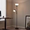 HonoDing Adjustable Silver Floor Lamp with Reading Light Susan Modern
