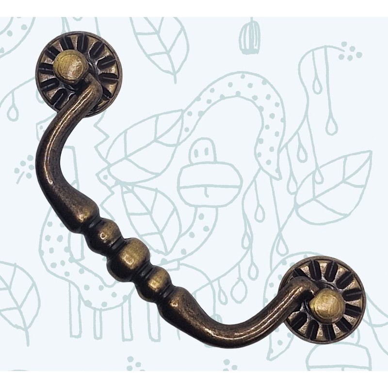 Universal Hardware Vintage Brass Drawer Handle Solid Cabinet Drop Swan