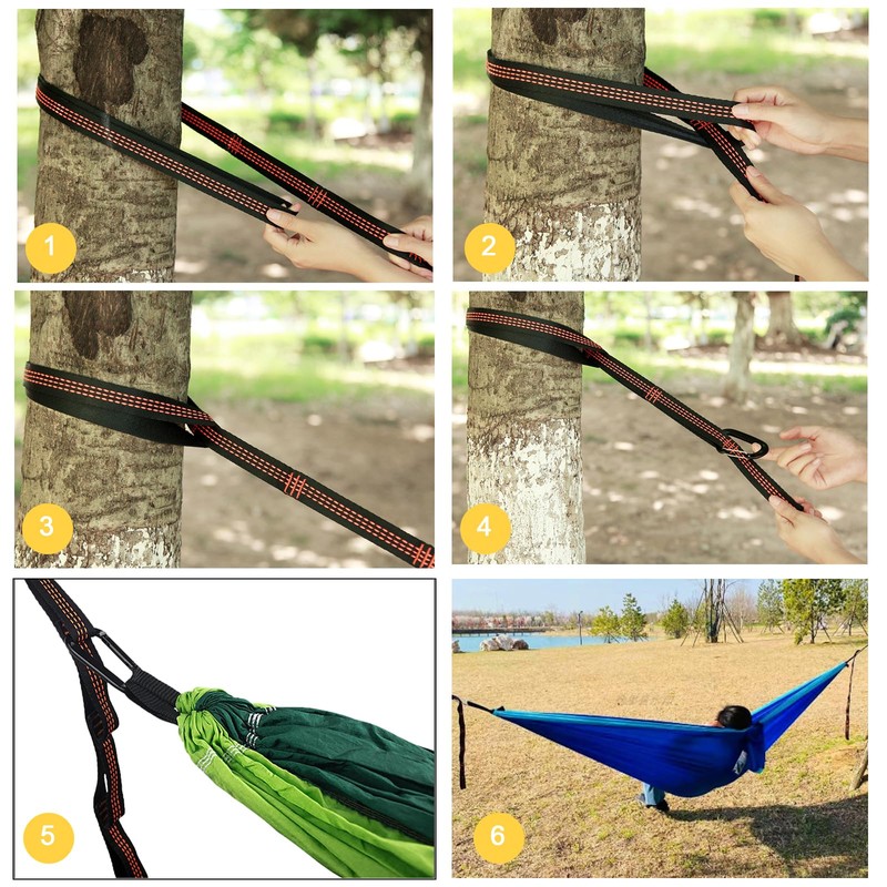 6.6FT Hammock Tree Straps Tree Swing Straps Kit with Two