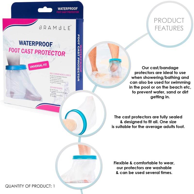 Bramble Foot Cast Protector Transparent & Waterproof - Plastic Boot