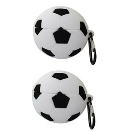 Gatuida 2pcs Wireless Football-Shaped Earphone Cover Compatible Lightweight Protective Sleeve Carabiner for Easy Carrying Unique Design for Fashionable Storage