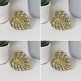 Melody Maison Set of 4 - Gold Monstera Leaf Drawer Knobs