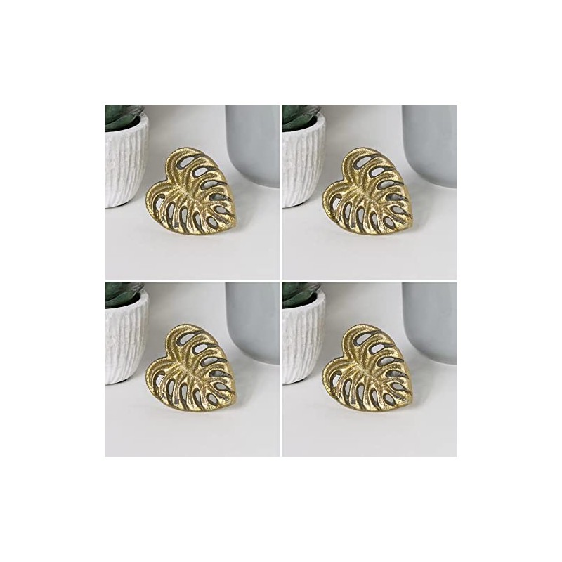 Melody Maison Set of 4 - Gold Monstera Leaf Drawer