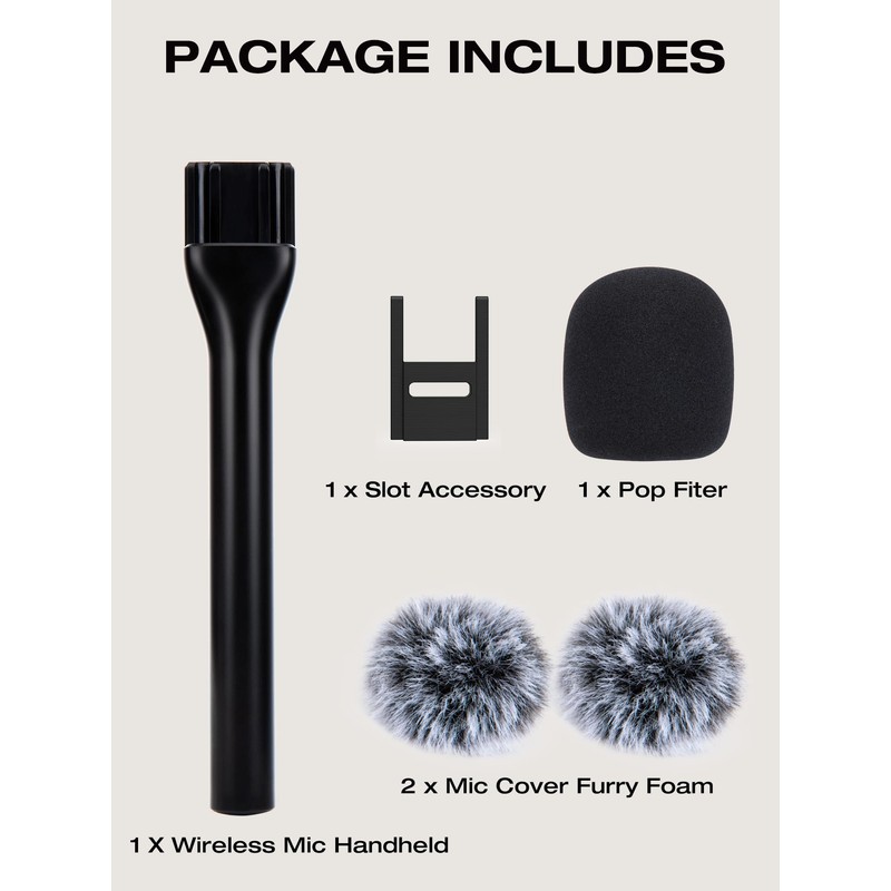 SUNMON Microphone Handheld Adapter with 2 Furry Mik Wind Protection