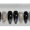 nailed by Rachel Black silver bling stiletto press on nails