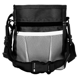 MOTIBACK Dog Treat Pouch with Waist Belt Clip & Shoulder Strap, 6.88inch Dog Treat Pouches for Training,Hands-Free Training Bag for Small Medium Dogs Outdoor Use (Black)