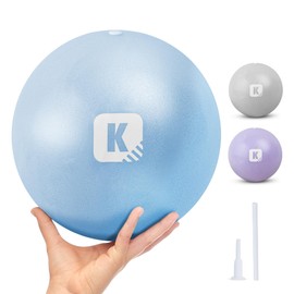 KAYMAN Soft Pilates Ball 25cm, Anti-Burst Yoga Ball for Core Strength, Fitness & Physical Therapy, Core Balance Ball, Lightweight Physio Ball, Portable & Small Exercise Ball for Home, Gym or Travel