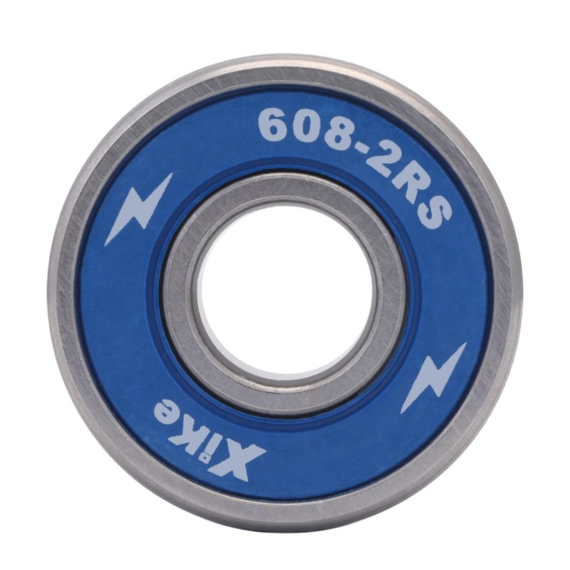 XiKe 8-Pack 608-2RS Skateboard Bearings, Blue, High-Speed 8x22x7mm, Durable Double