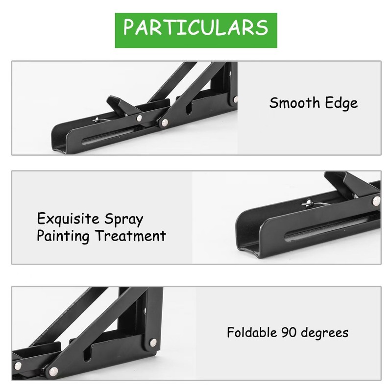 Folding Shelf Brackets, 12 Inch 4 Pcs Heavy Duty Wall