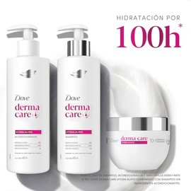 DOVE Shampoo Derma Care Hydra Alivio, Hidratación por 100h. Cabello Hidratado. Regenera de Cuero Cabelludo a Puntas. Desarrollado con Dermatólogos,...