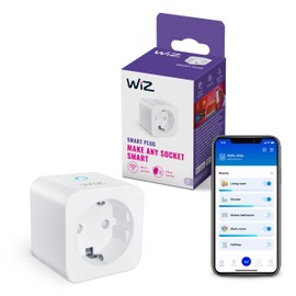 WiZ WiFi Smart Plug, Type F, 230 V, 50 Hz, Easy Setup, Matter Certified, Intelligent Control, Voice Commands, Compatible with Alexa, Google Home and Apple Home, without Power Meter, Pack of 1