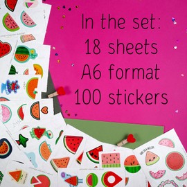 BulbaCraft 100Pcs Watermelon Stickers, Melon Stickers, One in a Melon sticker - Watermelon Party Favors, Watermelon Goodie Bags Fillers, Watermelon Gifts, Watermelon Party Decorations, Window Stickers