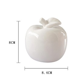 Ceramic Apple Figure Ornament Christmas Apples Statue Apples Collectible Figures Christmas Apples Sculpture New Year's Eve Party Decoration (White)