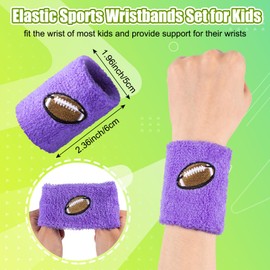 Zomiboo 24 Pieces/12 Pairs Football Party Favors Sports Wristbands for Kids Gifts Bulk Football Birthday Party Supplies Decorations Sweat Bands, 6 Style