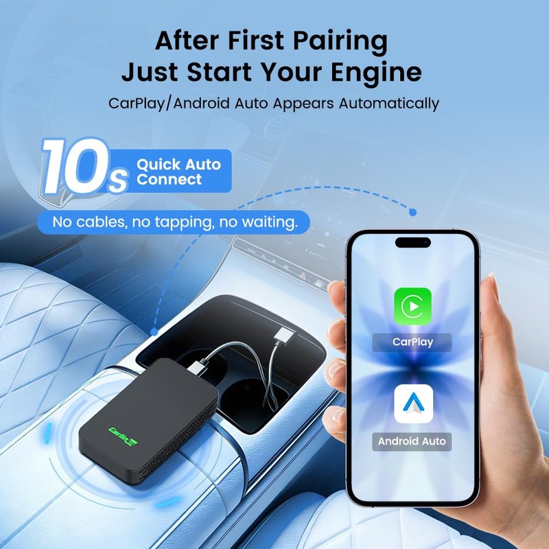 Carlinkit 5.0 Wireless CarPlay & Android Auto Adapter 2air (Black)