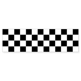CafePress Black and White Checkered Pattern Bumper Sticker 10"x3" Rectangle Bumper Sticker Car Decal (10 Pack)