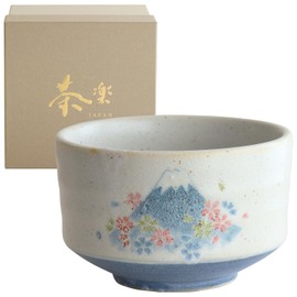 Dolce duo MW-1855 Matcha Bowl, Sakura Fuji Mino Ware, 4.3 inches (11 cm), Approx. 14.2 fl oz (420 ml), Boxed Tea Ceremony