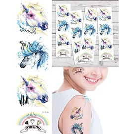 Supperb Temporary Tattoos - Beautiful Unicorn Tattoos Tattoos (Set of 4) Birthday Party Supplies Party Favors