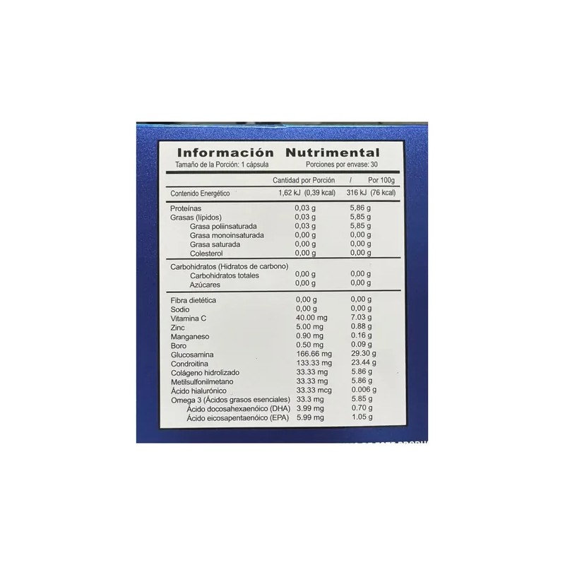 Justfx Fórmula Premium Glucosaminacondroitina 30caps Sabor Sin Sabor