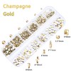 660Pcs Champagne Gold Crystal Rhinestones Nail Art Flat Back Round