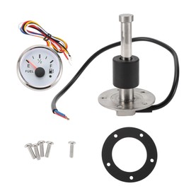 A ABSOPRO 125mm Fuel Sending Unit and Gauge Kit 4.9" Boat Fuel Tank Sending Unit Fuel Water Level Sensor and Fuel Gauge for Boat Car Truck RV