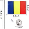 WXTWK 2 Pack Romania Flag Romanian Desk Flag Small Mini