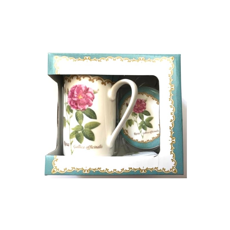 Kent Pottery 2PC Mug With Matching Lid - Rosa Gallica