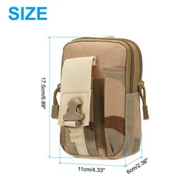 PATIKIL 17.5x11x6cm Dump Pouch, Folding Dump Waist Bag Roll-Up Drawstring Utility Tool Storage Pack Backpack Accessories Shooting Climbing Outdoor Sports Bag, Yellow Camouflage