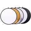 Konseen 24"/60cm Portable 5 in 1 Light Reflector Collapsible Round Multi Disc Translucent, Silver, Gold, White, and Black Reflector for Studio or Photography