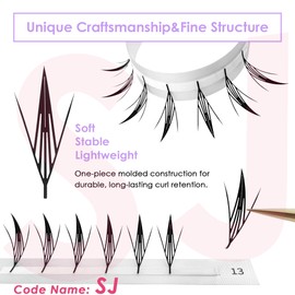 SEEDEW Pre-Made DualLine Sylph Lashes, SJ-83PCS C Curl MIX8-15mm 0.07mm 12 Rows/Tray, Quickly Apply, Beginner Friendly, Comic Eyelash Extensions for Lash Artist Salon(Black-0.07-C-MIX8-15) SJ