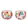2PCS Mosaic Glass Tea Light Holder Romantic Deocrative Scented Candle