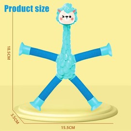 3 PCS Sensory Tubes, Pop Tubes Sensory Toys, Pop Tubes, Telescopic Stretch Sheep Easter Basket Stuffers Easter Gifts for Kids Party Favors, Elastic Fun Stress-Relieving Toys (Blue, Pink, Yellow)