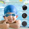 2 Pack Kids Swim Caps for Long/Short Hair, Unisex Silicone