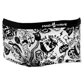 Caribbean Boy's Swim Shorts - Black/White, X-Large