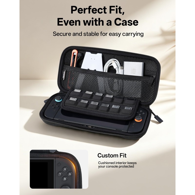 JEMDO Portable Slim Carrying Case for Switch 2, Hard Shell