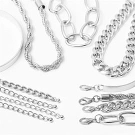 IFKM Silver Bracelets for Women, Silver Dainty Layered Chain Bracelets Adjustable Cute Bangle Link Bracelet Set (4PCS Silver)