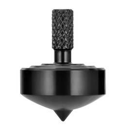 LOQATIDIS Precision Metal Spinning Top, Perfect Balance, Long Rotation Time of More Than 10 Minutes, Portable EDC Table Toy (Black Style 2)