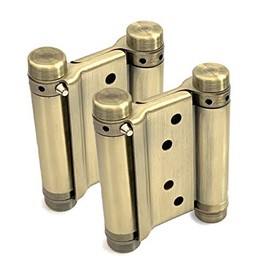 2Pcs 78mm Cafe Saloon Door Hinges Ancient Bronze with Screws Double Action Spring Hinge Stainless Steel Self-Closing 3''