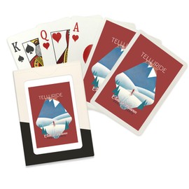Lantern Press Telluride, Colorado, Skier in The Mountains, Litho, (52 Playing Cards, Poker Size Card Deck with Jokers)