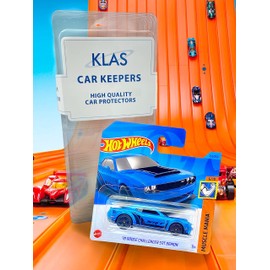 Hot Wheels '18 Dodge Challenger SRT Demon (Blue) 6/10 Muscle Mania - 2023-151/250(Short Card) - COMES IN A KLAS CAR KEEPER PROTECTIVE COLLECTORS CASE - HKJ54